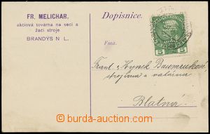 134126 - 1915 Maxa F68, commercial PC with Mi.142 with perfin F.M. f.