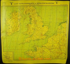 134160 - 1941 MILITARIA  oboustranná letecká navigační mapa Luftw