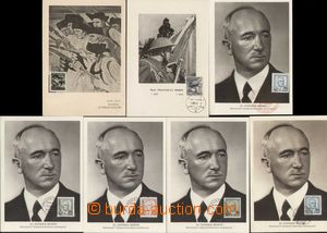 134188 - 1946 sestava 7ks pohlednic, 5x Beneš, kpt. Řídký, Janko 