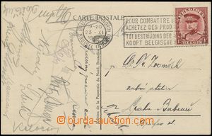 134219 - 1932 FOTBAL  pohlednice (Brusel) s podpisy čs. fotbalistů 