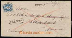 134286 - 1883 Reg letter to Český Krumlov, porto for office prominu
