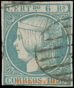 134547 - 1852 Mi.16, Queen Isabel II. 6Rs, lower oblique margins, ove