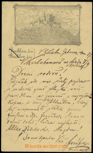 134573 - 1887 BUCHLOV - předchůdce pohlednice, celinová pohlednice