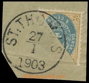 134860 - 1903 Mi.7 I.bH, Numerals 4c brown / blue, issue 1873, diagon