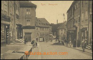 134870 - 1919 CHEB (Eger) - ulice, lidé, obchody; prošlá, dobrý s
