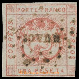 134871 - 1858 Mi.7 I., Coat of arms 1Pe rose, R little cut and L wide