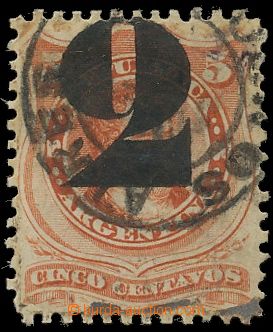134937 - 1877 Mi.28, Postage stmp 5c with overprint new values 2, fro