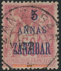134946 - 1897 Mi.34, Alegorie 5A/50c, modrý přetisk, DR ZANZIBAR/ 2