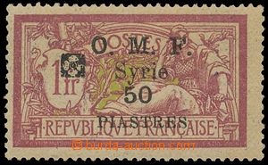 134958 - 1920 Mi.142, Merson 1Fr with overprints O.M.F./Syrie / 50 Pi