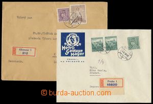 135219 - 1939 R-dopisy s frankaturou čsl. známek, 2ks, 1x vyfr. zn.