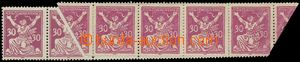 135248 -  Pof.153, 30h violet, horiz. str-of-12 with big folded paper