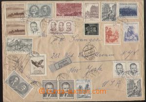 135257 - 1953 Let-dopis do USA s bohatou frankaturou vpředu i vzadu,