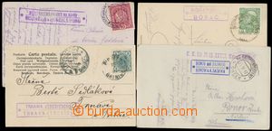 135319 - 1900-18 POŠTOVNY  sestava 4ks pohlednic s razítky poštove