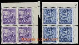 135326 - 1943 Pof.108, 110, Wagner, 2x UR block of four, both with sm