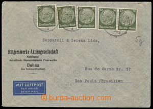 135337 - 1937 PERFINS  commercial air-mail letter to Brazil with Mi.4