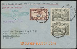 135342 - 1936 airmail letter to Brussels with Mi.131 2x, 164, CDS STA