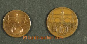 135410 - 1927-29 ČSR I.  sestava 2ks mincí, 5h 1/1, 10h 1/1