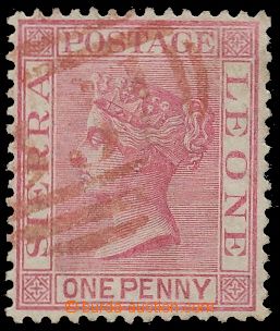 135487 - 1883 Mi.13b, Queen Victoria 1P rose red, with red cancel. B3