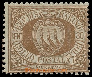 135506 - 1877 Mi.4, Coat of arms 30c brown, the first issue., light o