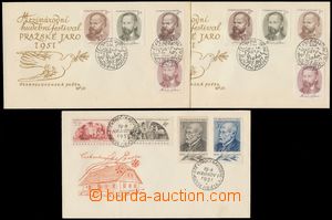 135540 - 1951 comp. 3 pcs of envelopes, Prague Spring 2x, with rozdí