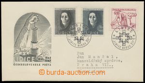135549 - 1947 ministerial FDC M 3/47, Lidice, on reverse No. 484, wit