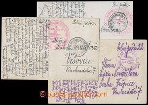 135558 - 1919 SLOVENSKO sestava 3ks pohlednic prošlých PP, 2x česk
