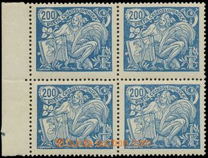 135684 -  Pof.174B T II., 200h blue, block of four with R margin and 