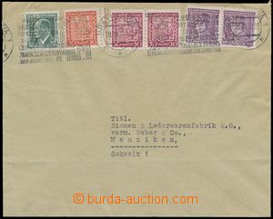135707 - 1938 Maxa W5, firemní dopis do Švýcarska s bohatou franka