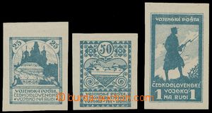 135775 - 1919 ZT Dobročinné - siluety, 25kop, 50kop a 1R v modré b
