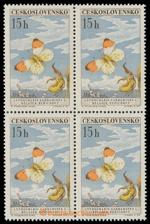 135787 - 1961 Pof.1217II, Motýli 15h, 4-blok, II. typ, kat. 1200Kč