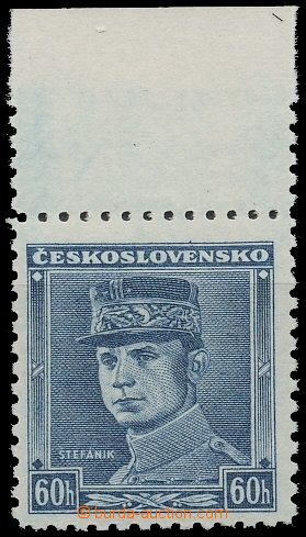 135802 - 1939 Alb.1, Štefánik 60h modrá, bez přetisku, krajový k