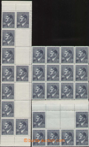 135967 - 1942 Pof.99, Hitler 50K, 12-blok a varianty kupónů, kat. c