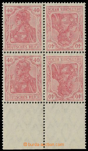 136019 - 1921 Mi.K3F(2), Germania 40Pf dull red, 2x opposite facing p
