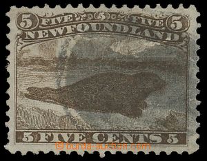 136032 - 1866 Mi.17x, Postage stmp - tuleň 5c brown, dumb postmark.,