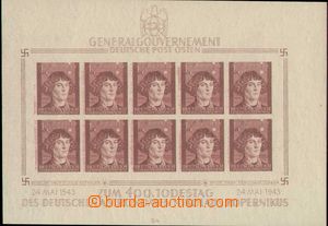 136052 - 1943 GENERAL GOVERNMENT  PLATE PROOF Mi.104, miniature sheet