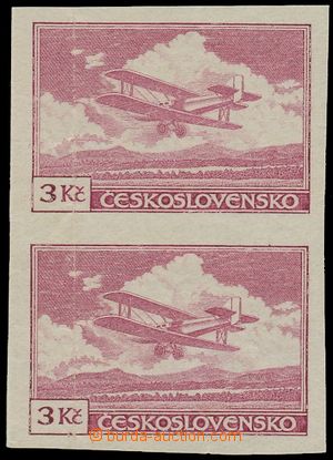 136132 -  trial print 3CZK, Pof.L10 T II., vertical pair on stamp pap