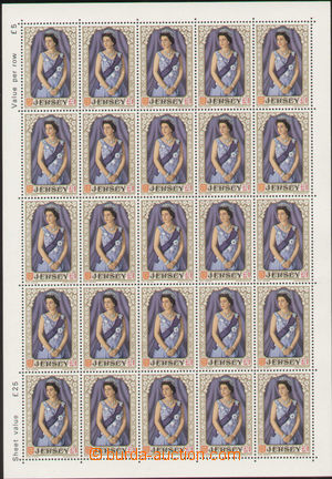 136334 - 1969 JERSEY  Mi.Klb.21, Alžběta II. £1, 25-známkový