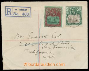 136356 - 1929 R-dopis do USA vyfr. zn. Mi.65 a 69, DR ST. HELENA/ 4.M