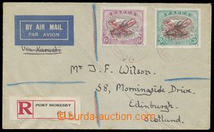 136357 - 1931 R+Let-dopis do Skotska vyfr. zn. Mi.70 a 71, DR PAPUA/ 