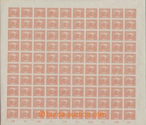 136375 -  Pof.7, 15h bricky red, complete 100-stamps. sheet, plate 2,