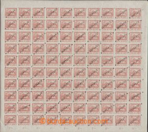 136382 - 1919 PROVISORY  Pof.5, Hradčany 10h red, complete 100-stamp