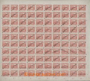 136383 - 1919 PROVISORY  Pof.5, Hradčany 10h red, complete 100-stamp