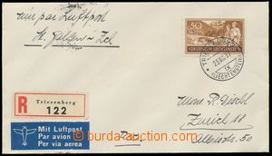 136437 - 1937 Reg and airmail letter with Mi.155, CDS TRIESENBERG/ 23