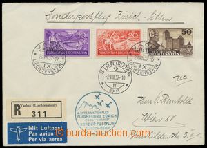 136440 - 1937 Reg and airmail letter with Mi.152, 153 and 164, CDS VA