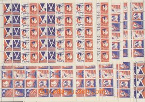 136495 - 1944 PROMOTIONAL LABELS  comp. 11 pcs of printing sheet, 2 t