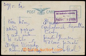 136550 - 1920 PANAMSKÝ PRŮPLAV  pohlednice do Jindřichova Hradce, 