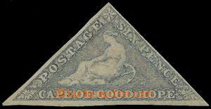 136626 - 1863 Mi.6; SG.7d, Trojúhelník 6P břidlicová, bezvadný s