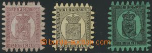 136633 - 1866 Mi.5C, 6Bx, 7By, Coat of arms, values 5P and 10P clear,