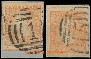 136683 - 1854 Mi.7; SG.32a, Královna Viktorie, sestava 2ks známek n