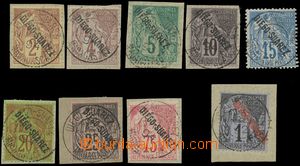136736 - 1892 Mi.1-19, 21-22, overprints on colonial stmp, 2C-75C and